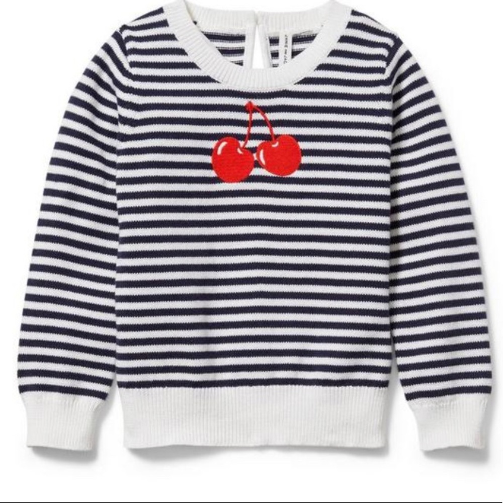 Janie and Jack cherry stripe sweater size 8